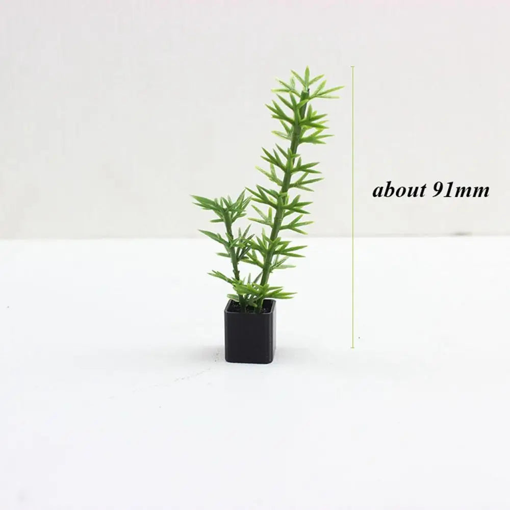 3-Pack 1:12 Dollhouse Miniature Potted Plants & Bonsai Decor Dollhouse Accessories Axl