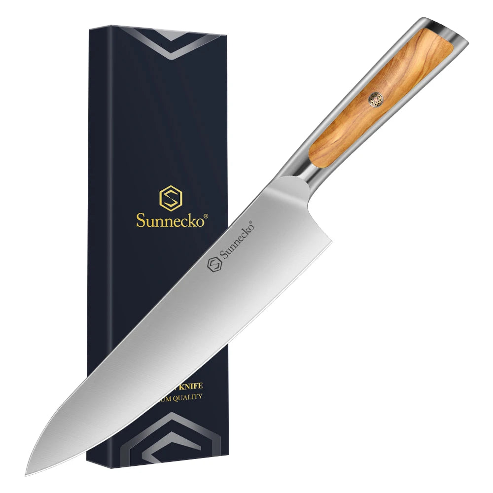 Sunnecko Japanese Chef Knife – 1.4116 Steel & Olive Wood Handle Japanese Chef Knife Axl 8 Inch Chef Knife China Mainland