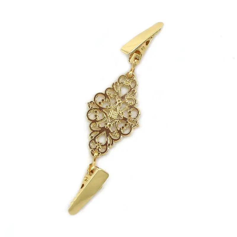 Retro Flower Sweater Clips – Cardigan Collar Brooch Fastener Sweater Clip Brooch Axl Gold