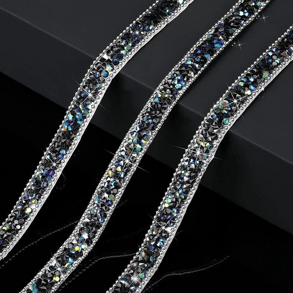 Self-Adhesive Rhinestone Ribbon 1cm – Bling Crystal Strip Craft Rhinestone Ribbon Axl
