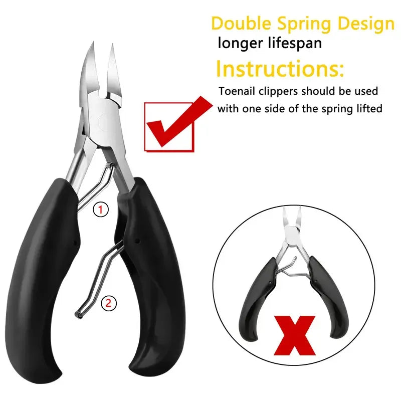 Toenail Clippers for Thick Nails – 1/3 Pack Stainless Steel Nail Clippers Axl