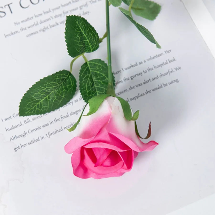 Silk Rose Bouquet – Artificial Flowers for Wedding & Home Decor Artificial Flower Bouquet Axl Deep Pink 5PCS