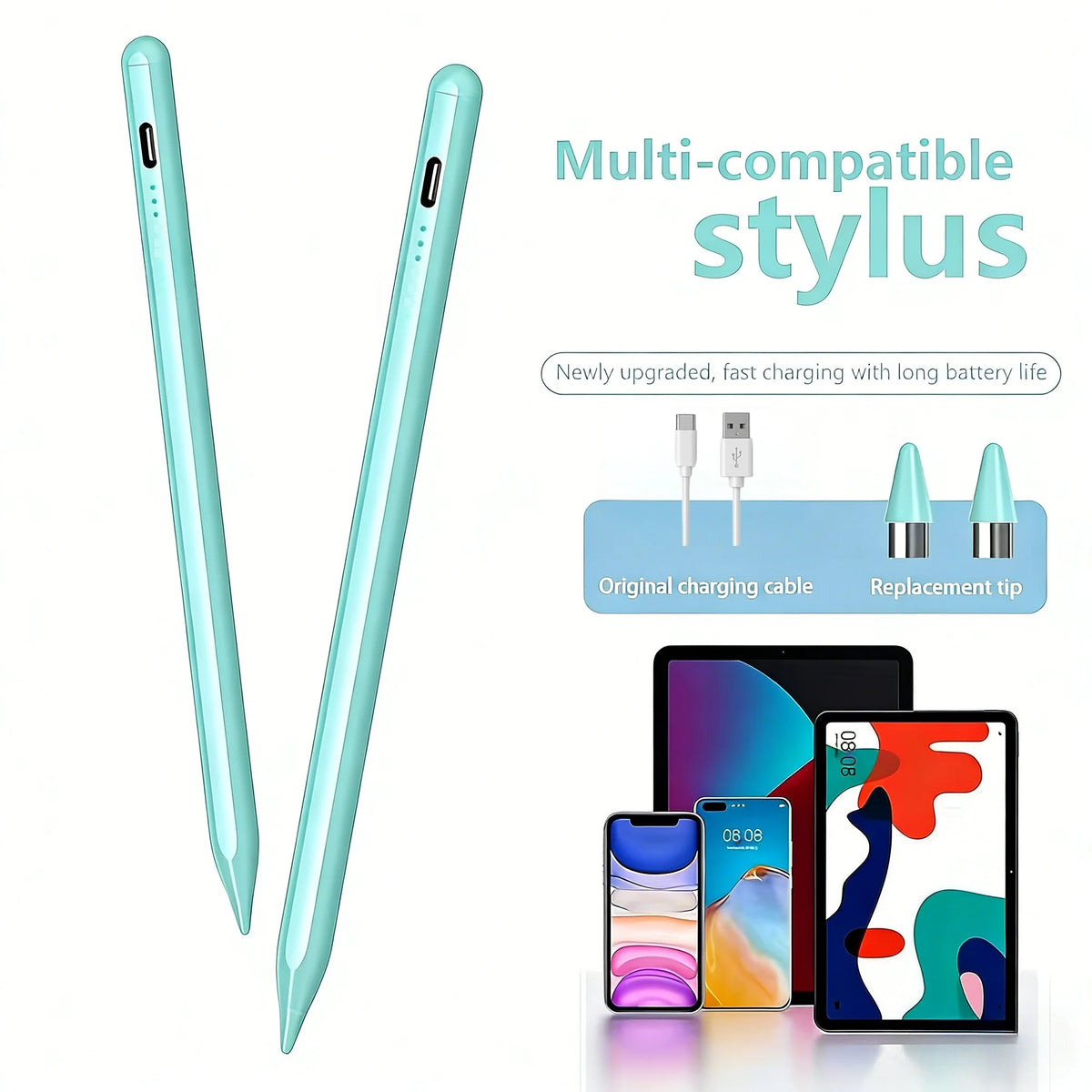 Universal Stylus Pen for iPad, Android & iOS Tablets Tablet Stylus Pen Axl ZP3-green-01