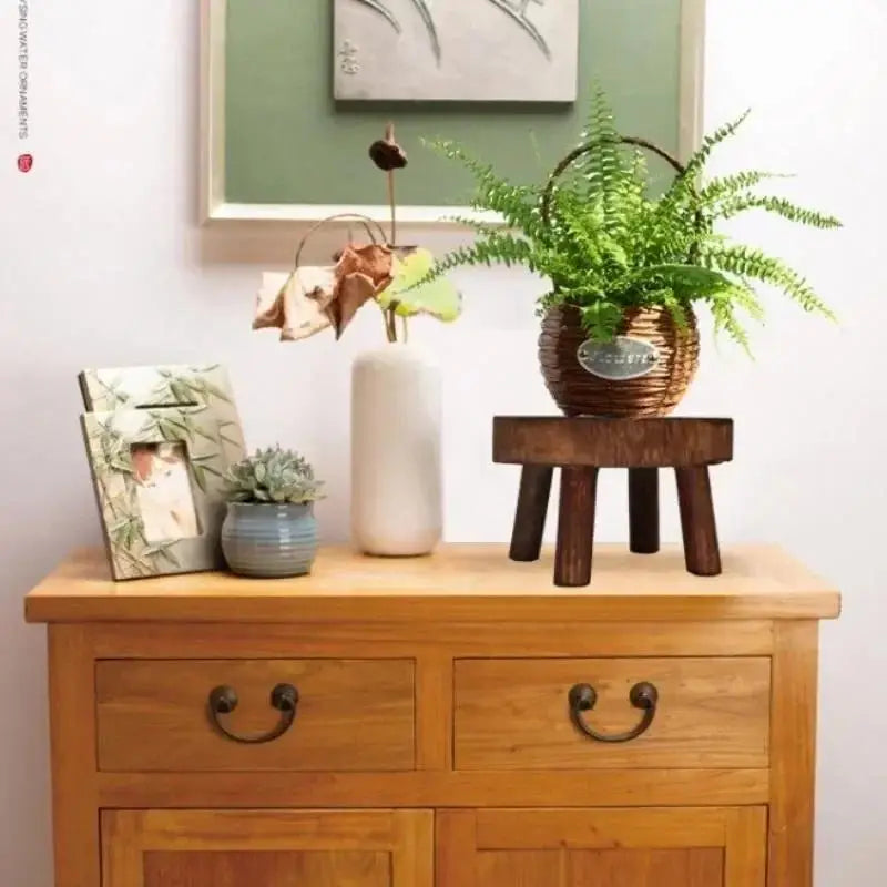 Wooden Plant Stand – Solid Wood Flower Pot Holder S/M/L Wooden Plant Stand Axl