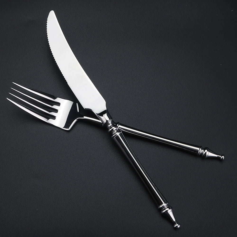 304 Stainless Steel Flatware Set – Steak Knife, Fork & Spoon Stainless Steel Flatware Set Axl