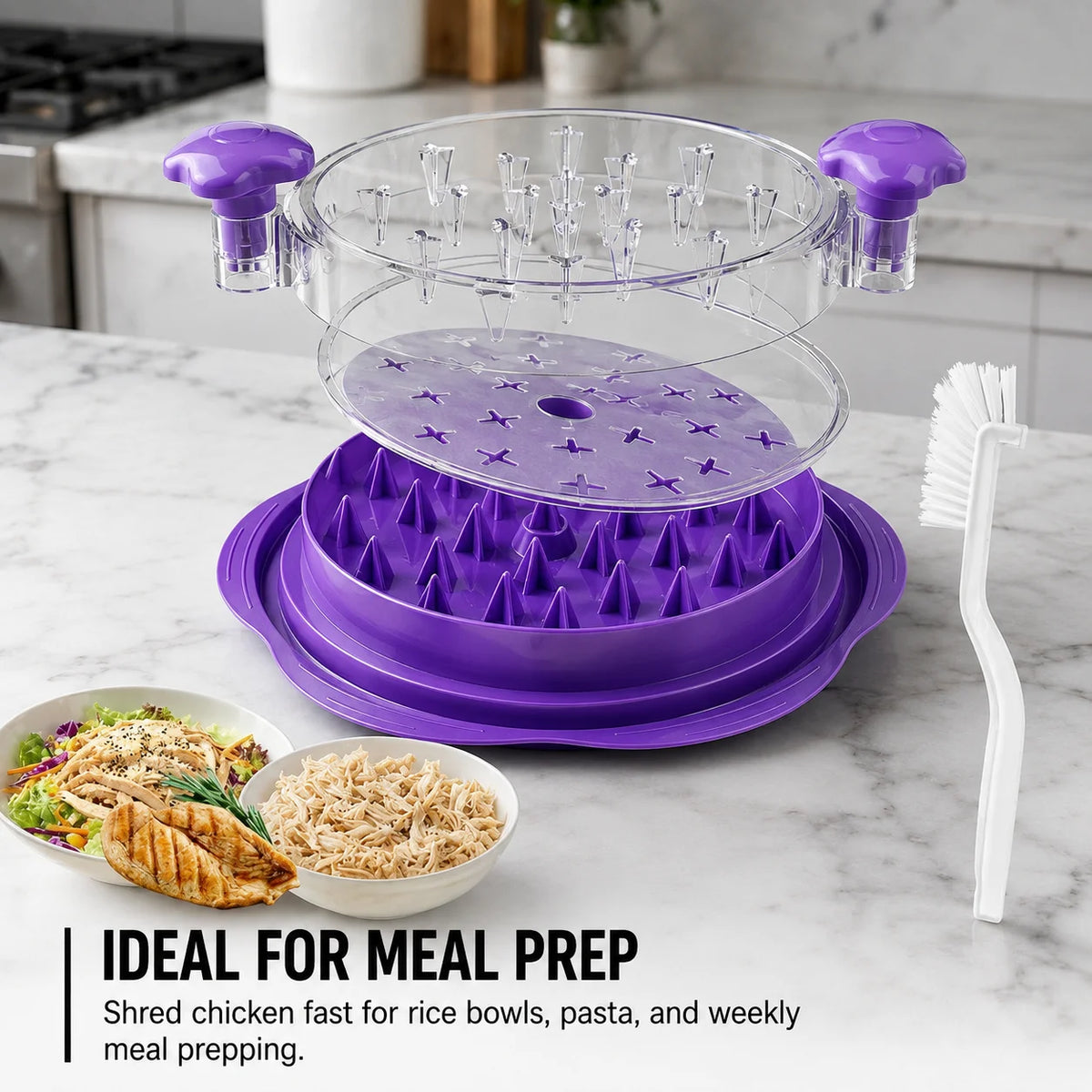 3-Piece Chicken Meat Shredder Set with Silicone Mat & Fork Meat Shredder Tool Axl
