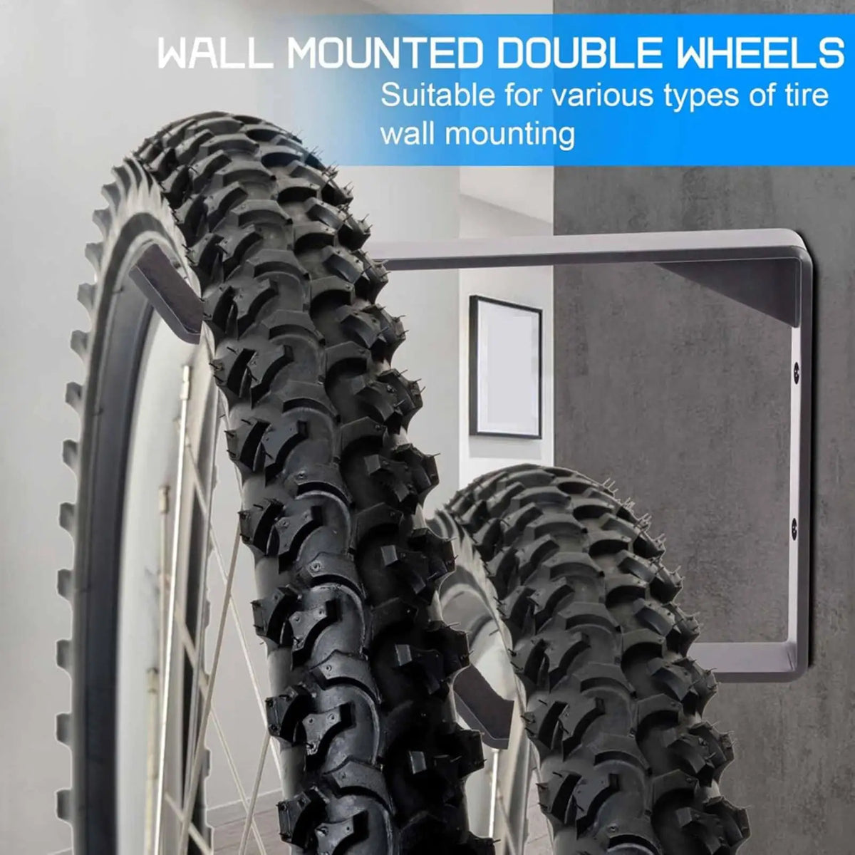 Vertical Bike Wall Mount Hook with Tire Tray – Heavy Duty Steel Bike Wall Mount Hook Axl