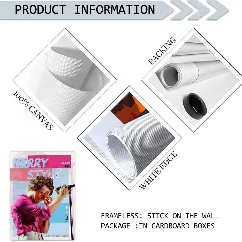 Harry Styles Canvas Wall Art Poster – Unframed Home Décor Canvas Wall Art Axl
