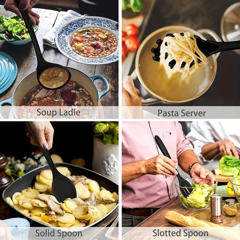 7-Piece Silicone Kitchen Utensil Set – Non-Stick Spatula & More Silicone Utensil Set Axl
