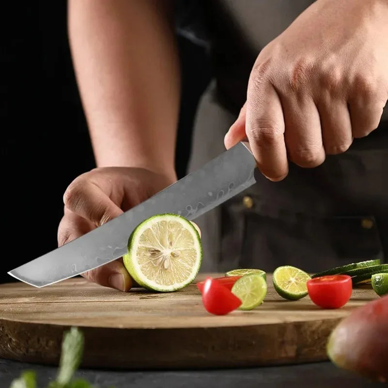 Damascus Steel Chef Knife – Wood Handle Kitchen Knife Set Damascus Chef Knife Axl