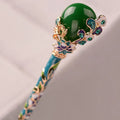 Retro Imitation Jade Hair Stick – Vintage Alloy Hairpin for Women Vintage Hair Stick Axl A