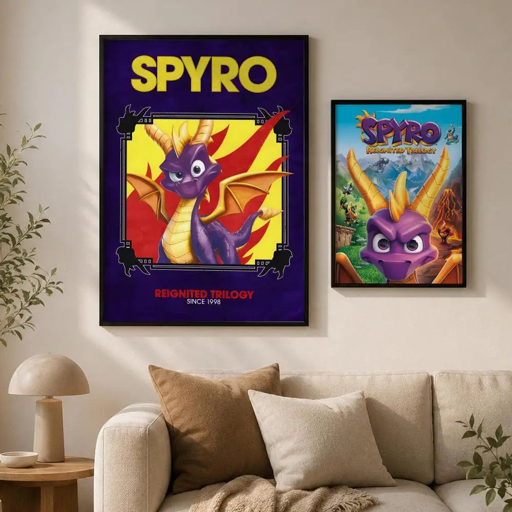 Spyro Game Waterproof PVC Wall Poster – Peel-and-Stick HD Art Wall Art Poster Axl