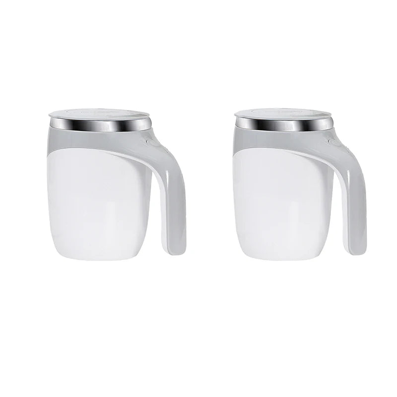 Electric Self-Stirring Mug – Battery Powered Coffee Mixing Cup Electric Stirring Mug Axl white and white