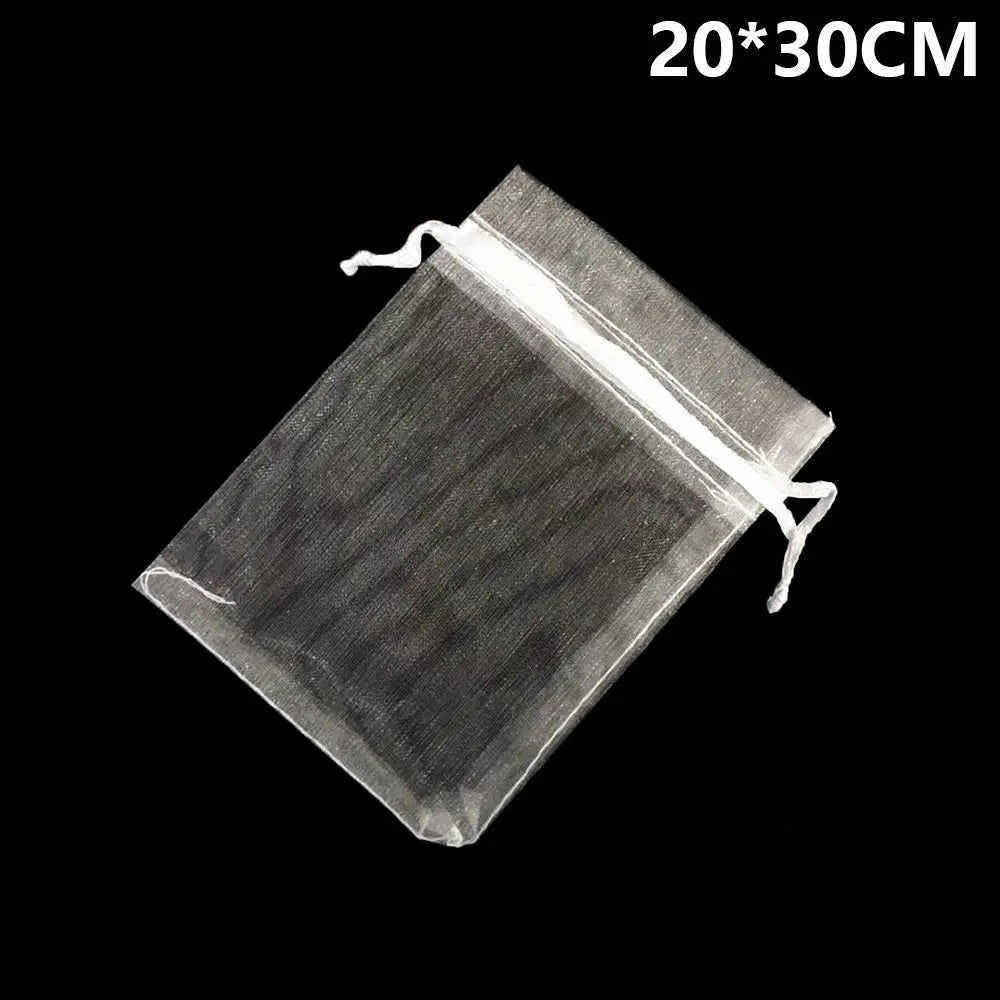 White Organza Drawstring Gift Bags 25/50 Pack – Party Pouches Organza Gift Bags Axl white 20cmx30cm(50PCS)