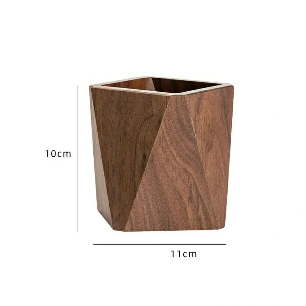 Walnut Wood Pen Holder – Desktop Stationery Organizer Wood Pen Holder Axl