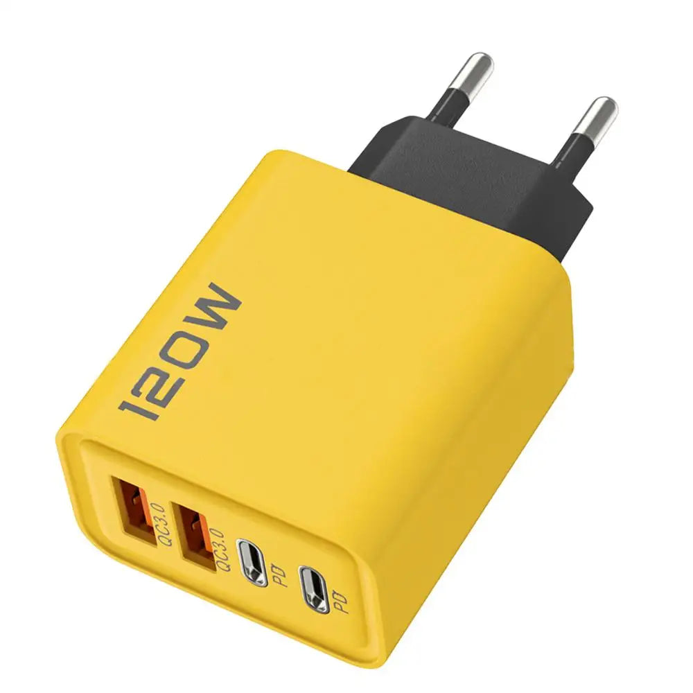 120W 4-Port USB-C Fast Wall Charger Block | Dual PD USB Wall Charger Axl EU