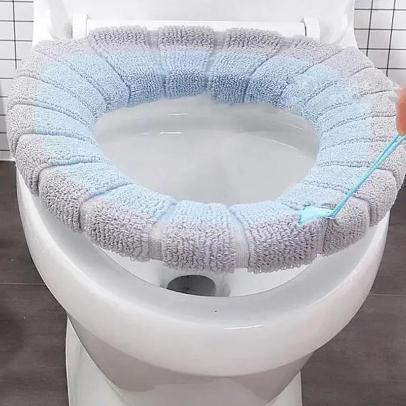 Warm Soft Thickened Toilet Seat Cover Cushion with Handle Toilet Seat Cover Axl