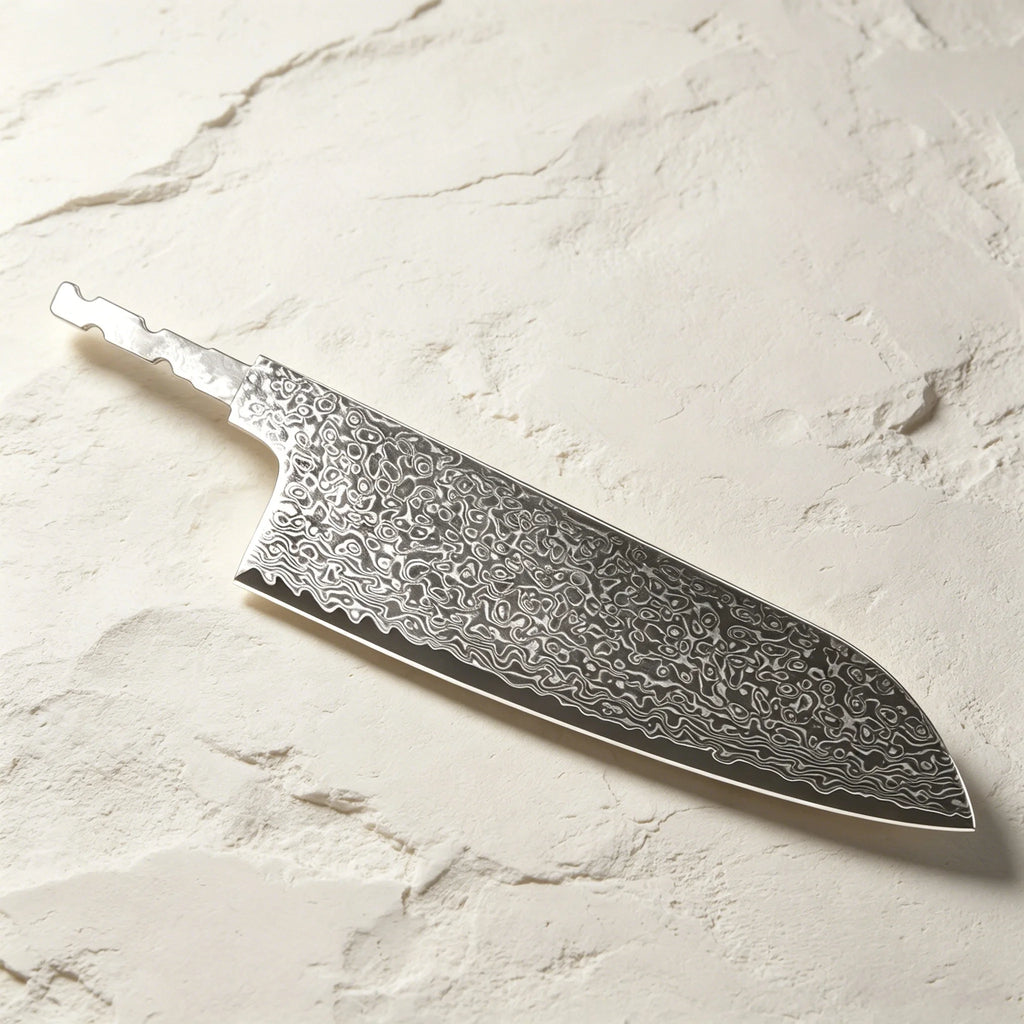 Damascus Steel Blank Blade Set – DIY Knife Making 1/3 Pcs Knife Making Blank Axl Santoku Blade