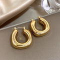 Huitan Chunky Hoop Earrings – Minimalist Circle Statement Jewelry Hoop Earrings Axl E5776