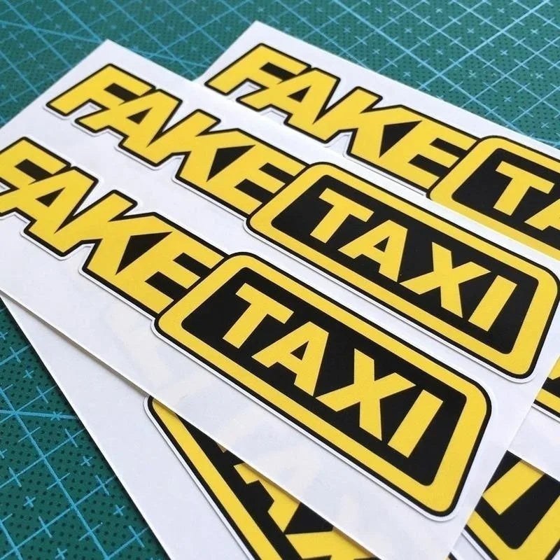 Funny Fake Taxi Car Window Sticker – 4-Pack PVC Vinyl Decal Car Window Decal Axl 3pieces