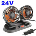 360° Dual Head Car Cooling Fan USB 5V 12V 24V Dashboard Fan Car Cooling Fan Axl 2 Head 24V Car cigar