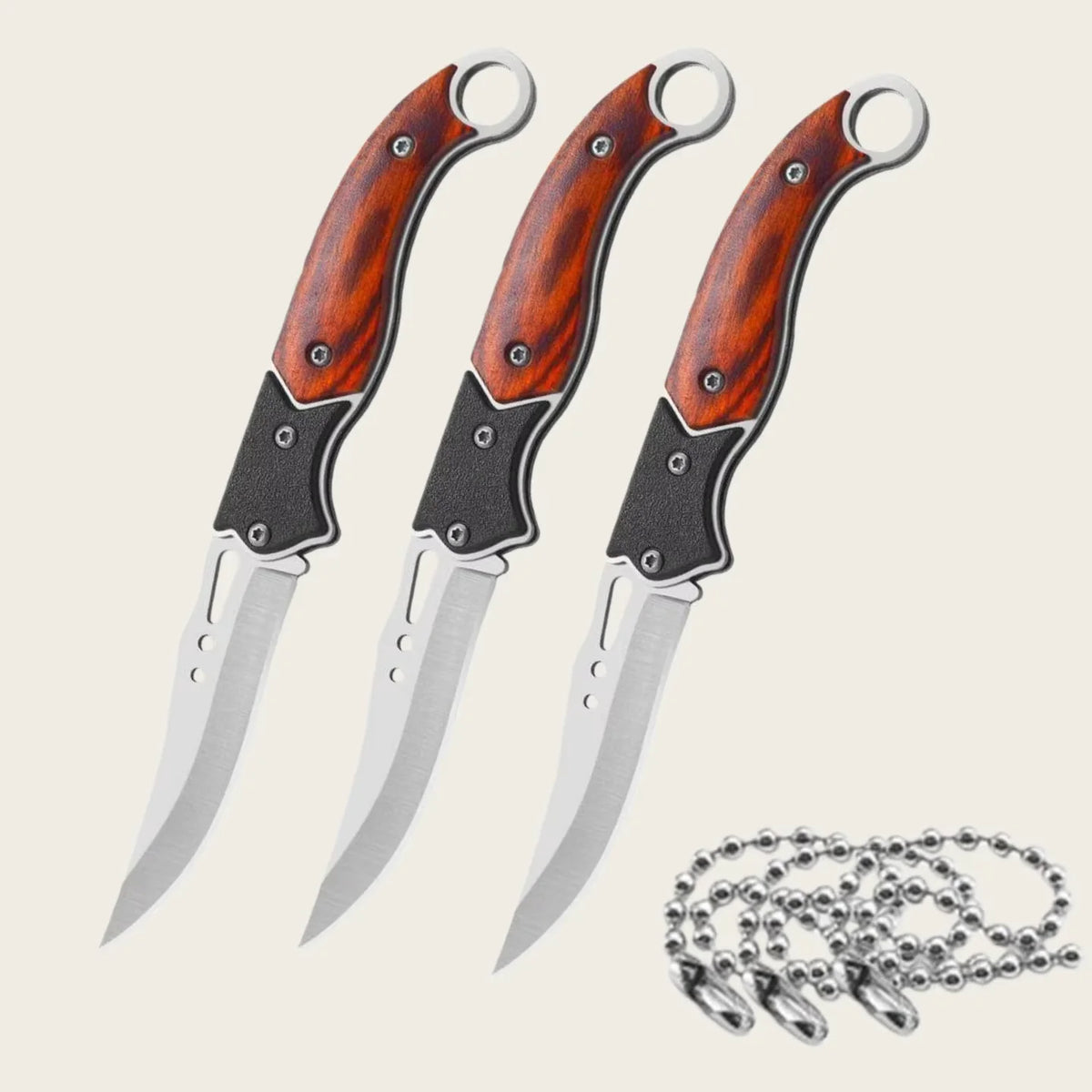Utility Knife Stainless Steel Blade Wood Handle – 1 or 3 Pack Utility Knife Axl 3pcs