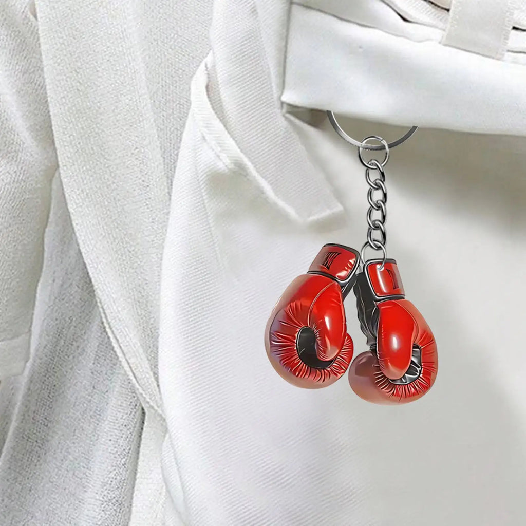 2D Acrylic Boxing Gloves Keychain | Bag Charm & Backpack Tag Acrylic Keychain Charm Axl
