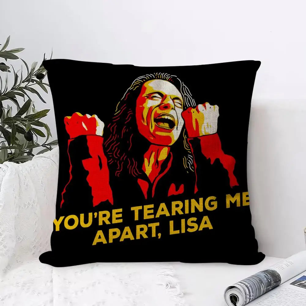 Tommy Wiseau The Room Linen Cushion Cover | Hidden Zipper Cushion Cover Axl White3 30X30cm