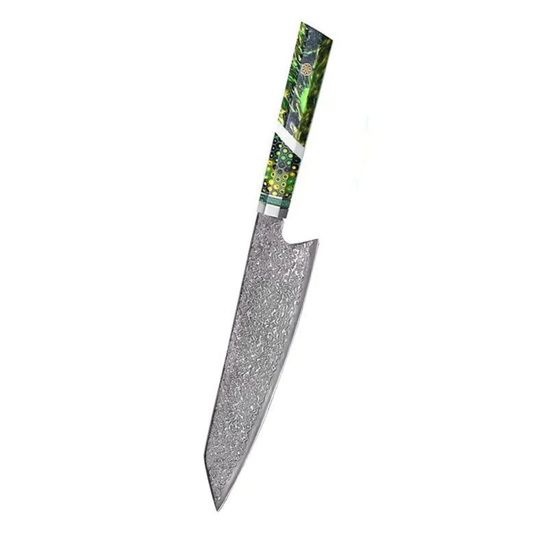Damascus Steel Chef Knife – Japanese Kitchen Knife Wood Handle Damascus Chef Knife Axl 1pcs E
