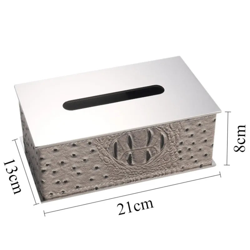 Luxury Stainless Steel Tissue Box Cover – Elegant Silver Napkin Case Tissue Box Cover Axl