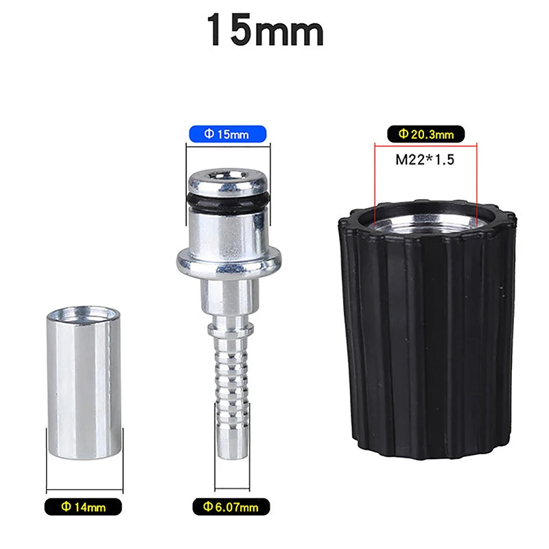 M22 Pressure Washer Hose Fitting D14/D15mm Ring Nut Connector Hose Fitting Connector Axl N2