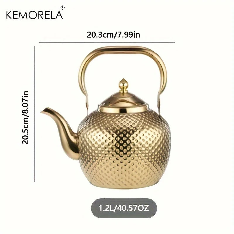KEMORELA Stainless Steel Tea Kettle with Filter 1.2–2L Stovetop Tea Kettle Axl Gloden 1.2L