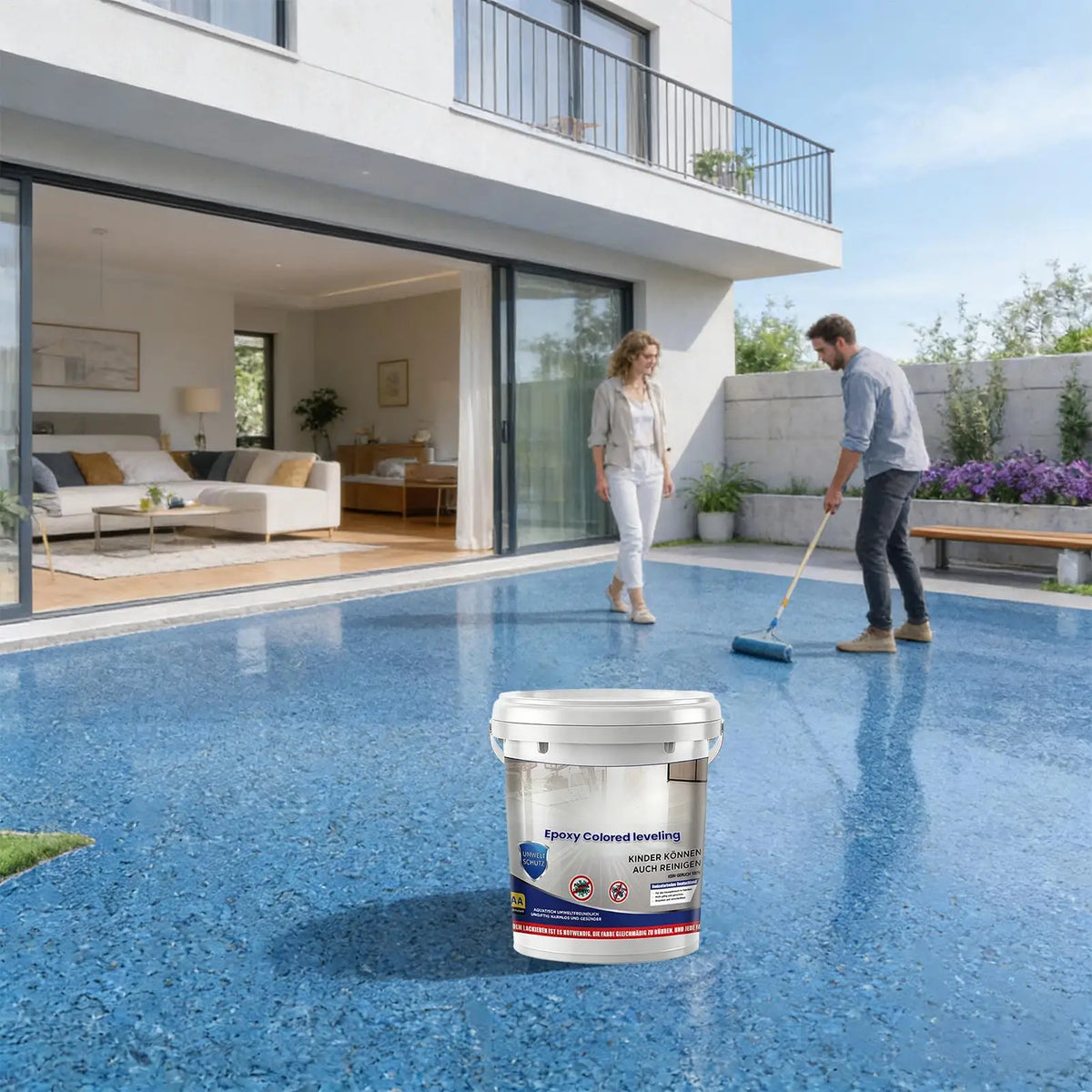 Epoxy Floor Paint – Non-Slip High-Gloss Colored Sand Coating Epoxy Floor Paint Axl