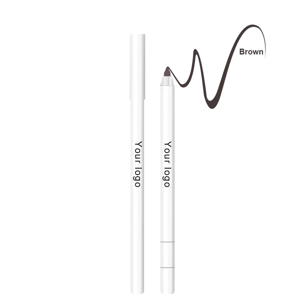 Waterproof Gel Eyeliner Pencil with Built-In Sharpener | Vegan Gel Eyeliner Pencil Axl White Pencil 02 5pcs with logo