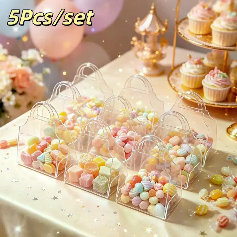 Clear Acrylic Handheld Gift Boxes Set of 5 – Transparent Storage Acrylic Gift Box Axl