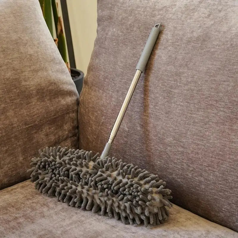 Extendable Fan Duster – Long Handle Chenille Cleaning Brush Telescopic Duster Axl Gray