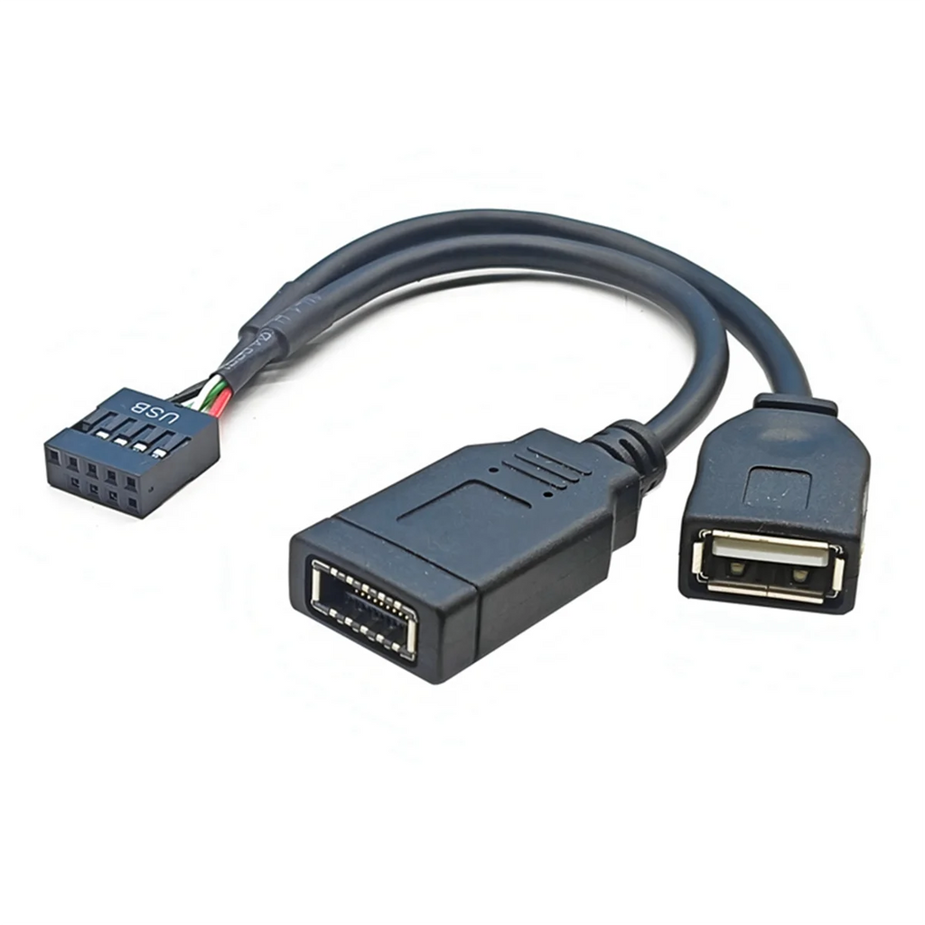 USB 9-Pin to Type-E Key-A & USB-A Front Panel Adapter Cable USB Adapter Cable Axl