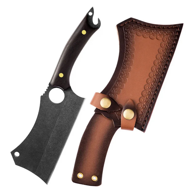 Japanese High Carbon Steel Kitchen Cleaver & Boning Knife Kitchen Cleaver Knife Axl Knife A with sheath