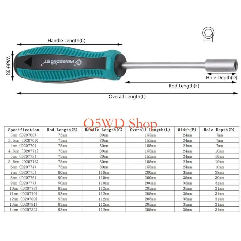 11mm Hex Nut Driver Socket Wrench – CR-V Steel Hand Tool Nut Driver Tool Axl