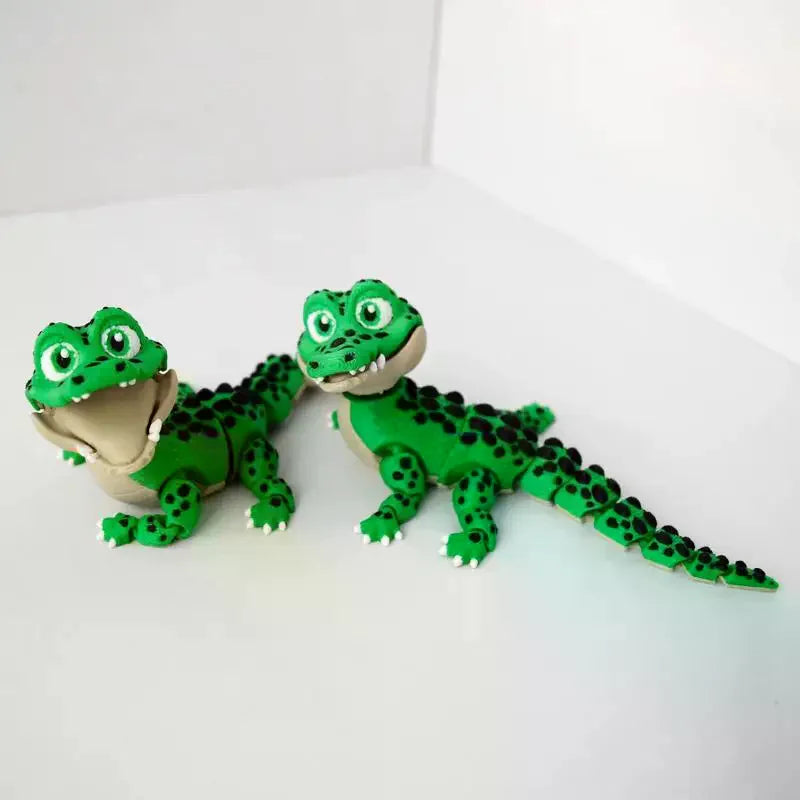 3D Printed Crocodile Toy – Movable Joints Desk Statue Articulated Animal Figure Axl