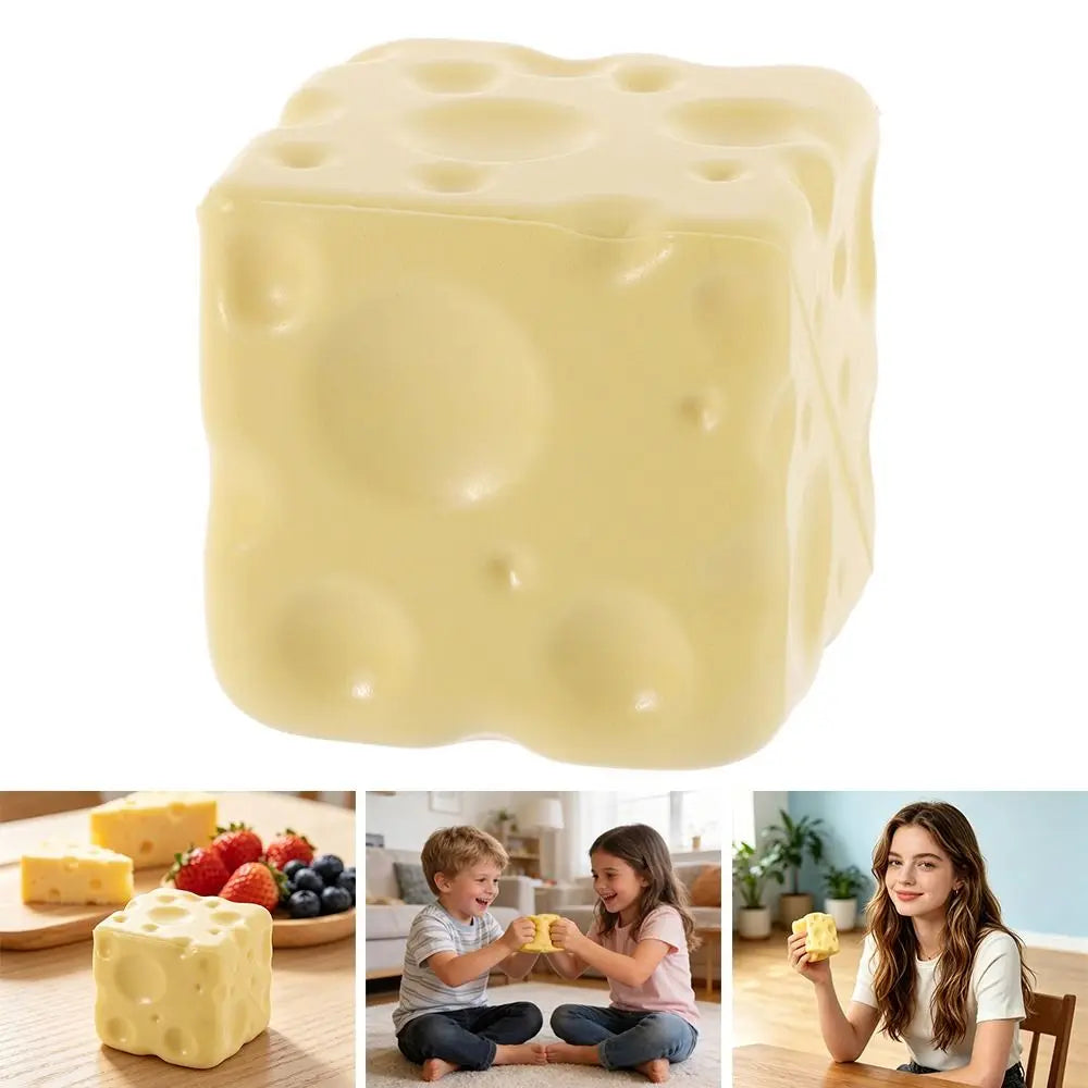 Cheese Cube Squishy Fidget Toy – Shapeable PU Squeeze Ball Squishy Fidget Toy Axl
