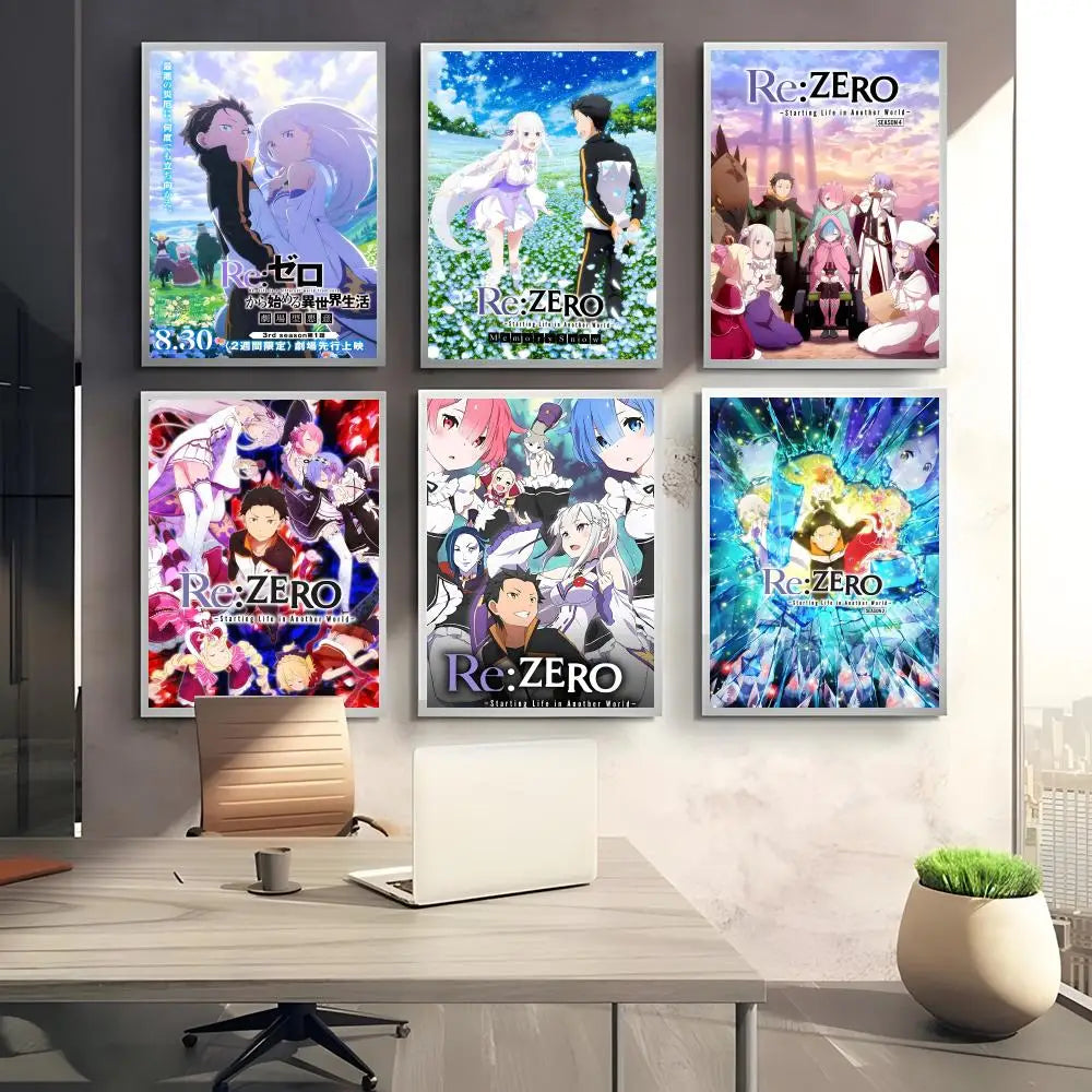 Re:Zero Anime Self-Adhesive Wall Poster Sticker | Home Decor Anime Wall Poster Axl