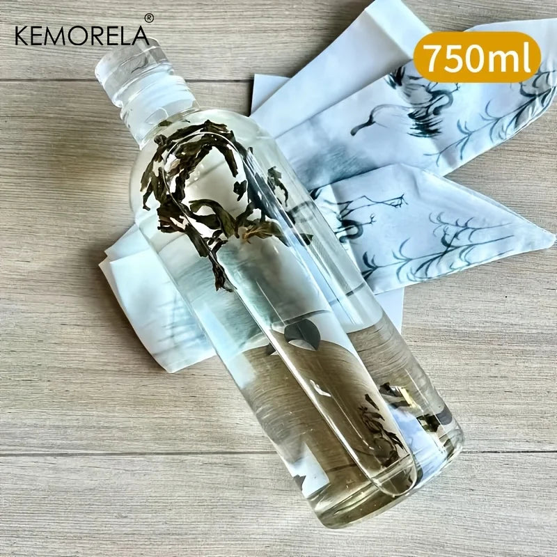 KEMORELA Clear Glass Water Bottle 300/500/750ml Leak-Resistant Glass Water Bottle Axl 750ml 300-750ml