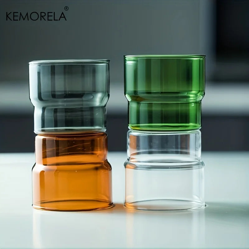 KEMORELA 290ml Origami Glass Mug – Heat Resistant Vintage Cup Glass Mug Axl