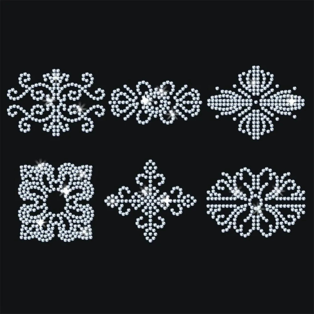 Rhinestone Iron-On Patch – Button Pattern Bling Appliqué 11.7×8.3" Iron-On Appliqué Patch Axl