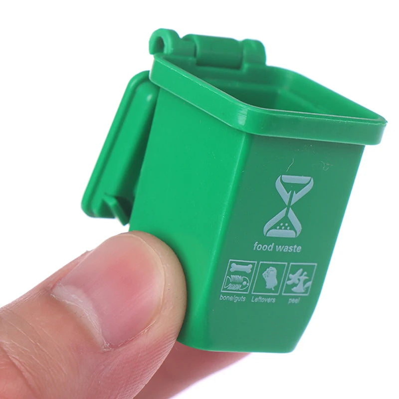 5-Pc Dollhouse Miniature Trash Cans & Sorting Bins 1:12 Scale Dollhouse Accessories Axl