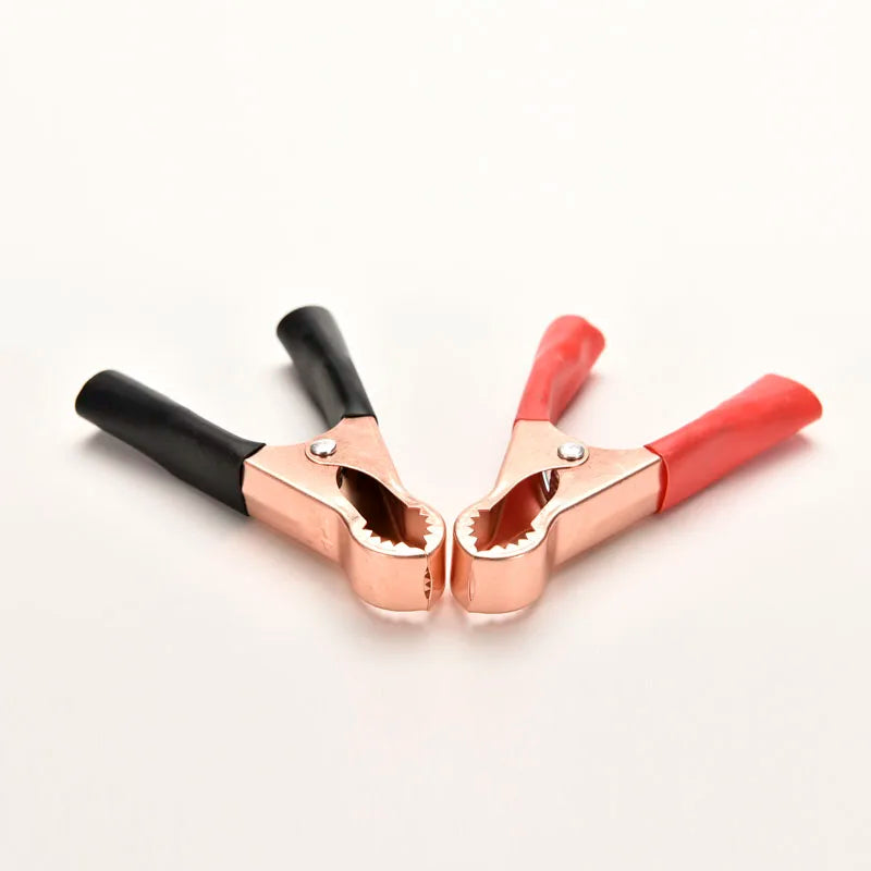 2Pcs Alligator Clamp Clips 50A 80mm – Red & Black Battery Leads Alligator Clamp Clips Axl