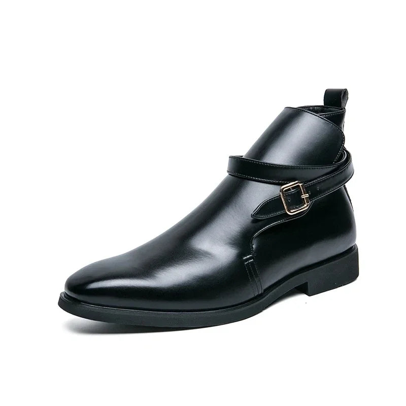 Men's Pointed Toe Chelsea Boots – Side Buckle, Sizes 38–48 Chelsea Ankle Boots Axl