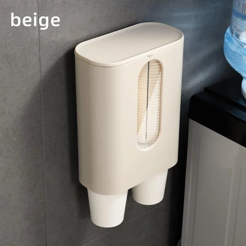 Automatic Disposable Cup Dispenser – Wall Mount Paper Cup Holder Cup Dispenser Axl Beige