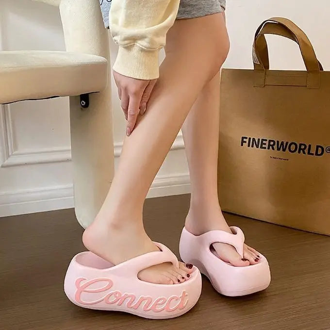 Lorilury 8cm Platform EVA Slides – Women's Height Boost Slippers Platform Slide Sandals Axl